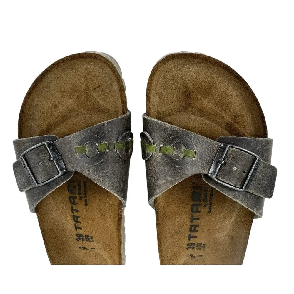 Tatami Birkenstock Womens Brown Slides Slip On Sandals Sz 39 8.5 Leather Sandal - Picture 5 of 10